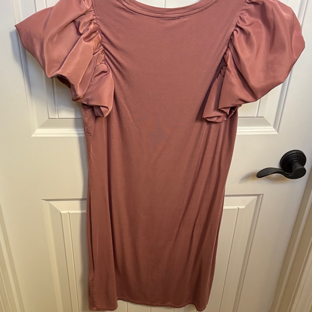 Express Mauve Ruffle Sleeve Dress - Picture 3 of 3
